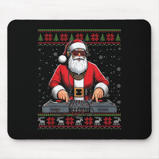 Santa Claus Dj Mixer Music Ugly Christmas Sweater  Musmatta (Framsidan)