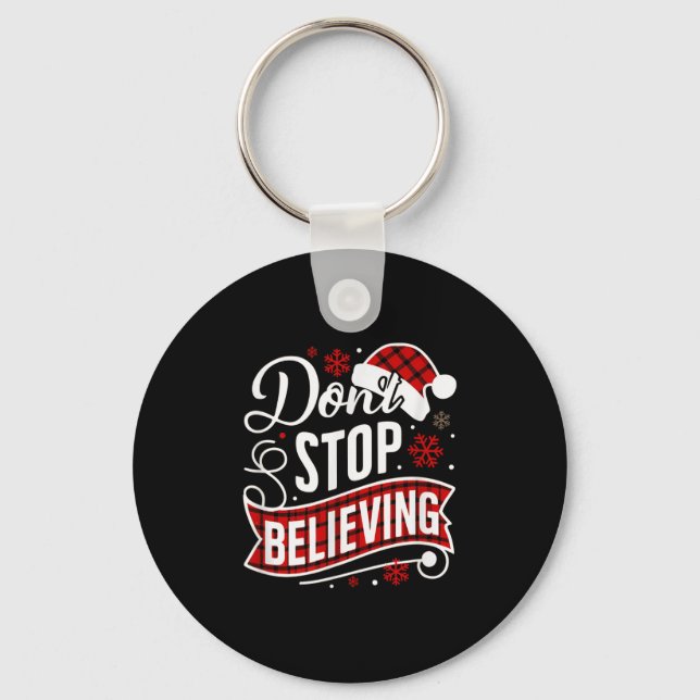 Santa Claus Don't Stop Believing Christmas Letter  Nyckelring (Framsida)