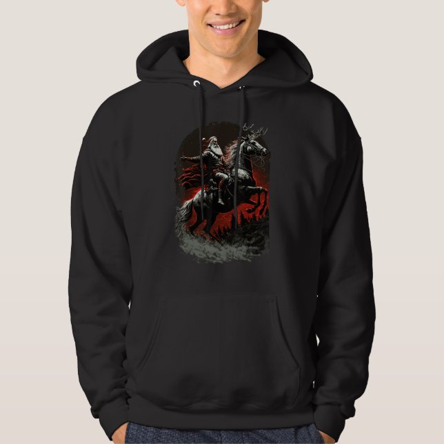 Santa Claus Drive On Reindeer Centered Epics Graph Hoodie (Framsida)