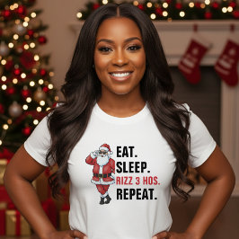 Santa Claus Eat Sleep Rizzmas Repeat Christmas T Shirt