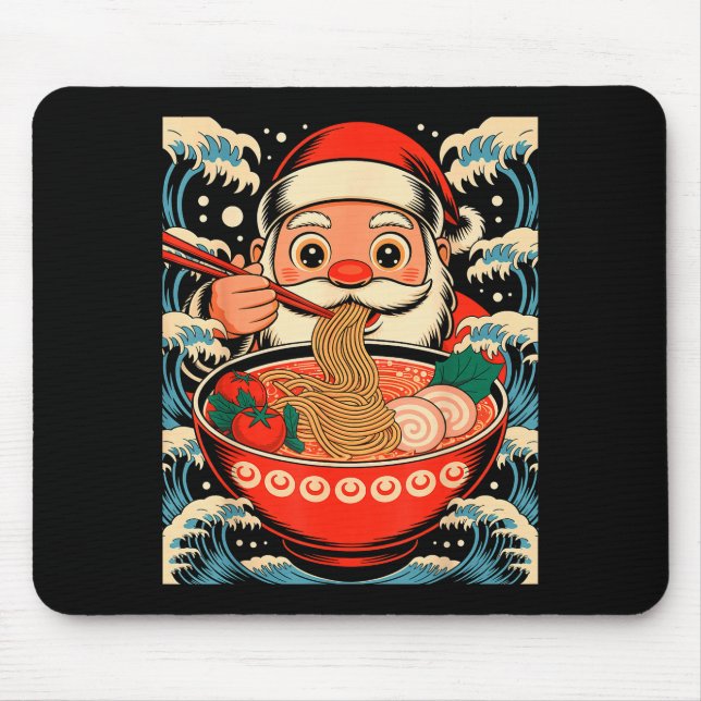 Santa Claus Eating Ramen Noodles Japanese Christma Musmatta (Framsidan)