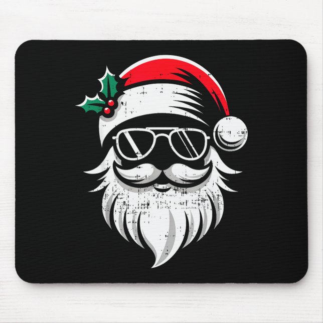 Santa Claus Face Sungles With Hat Beard Christmas  Musmatta (Framsidan)