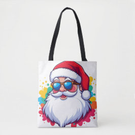 Santa Claus Face With Paint Splatter Christmas Tygkasse