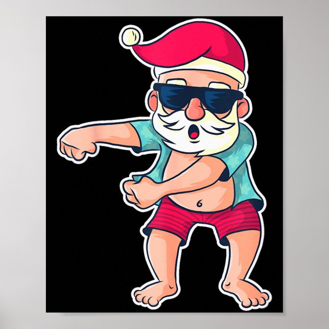 Santa Claus Floss Dance Christmas X-mas Gift  Poster (Framsidan)
