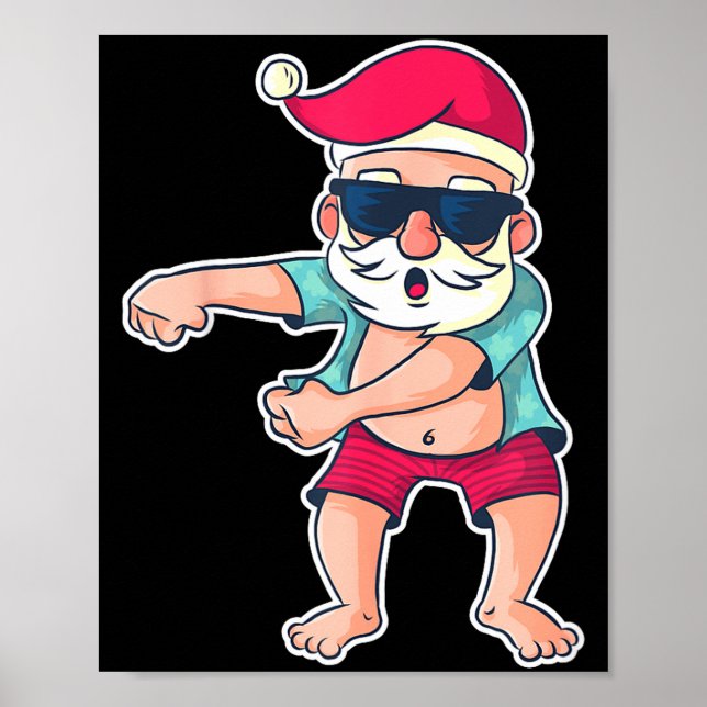 Santa Claus Floss Dance Christmas X-mas Gift  Poster (Framsidan)