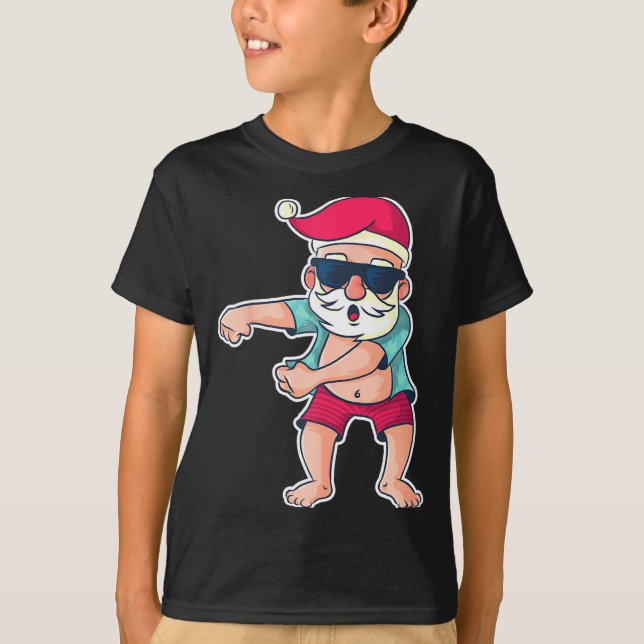 Santa Claus Floss Dance Christmas X-mas Gift  T Shirt (Framsida)