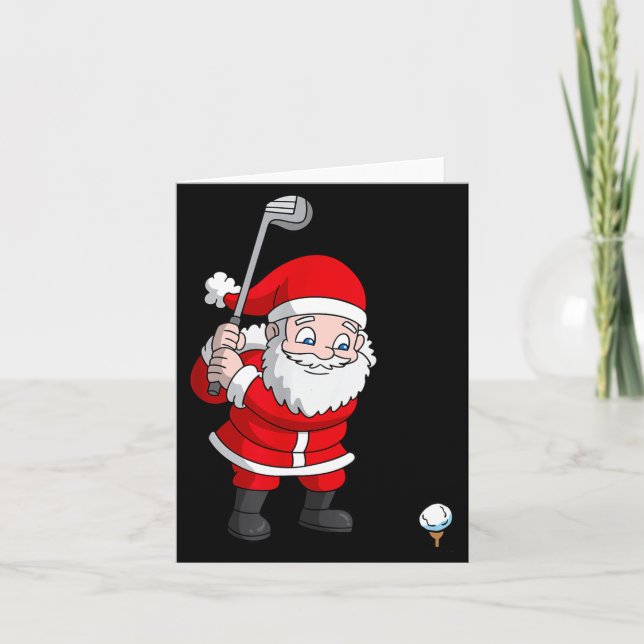 Santa Claus Golf Christmas Golfer Golfing  Kort (Framsida)