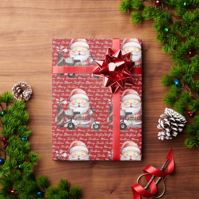 Santa Claus golfing with Christmas Gift for Golfer Presentpapper (Julgåva)