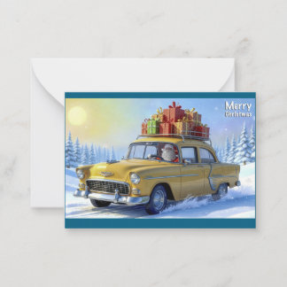 Santa Claus Greeting Card Oldtimer Anteckningskort
