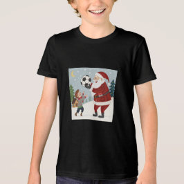Santa Claus handing out a soccer T Shirt
