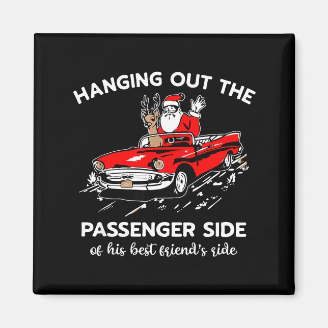 Santa Claus Hanging Out The Penger Side  Magnet (Framsidan)
