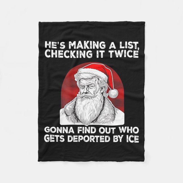 Santa Claus He's Making A List Checking It Twice ( Fleecefilt (Framsidan)