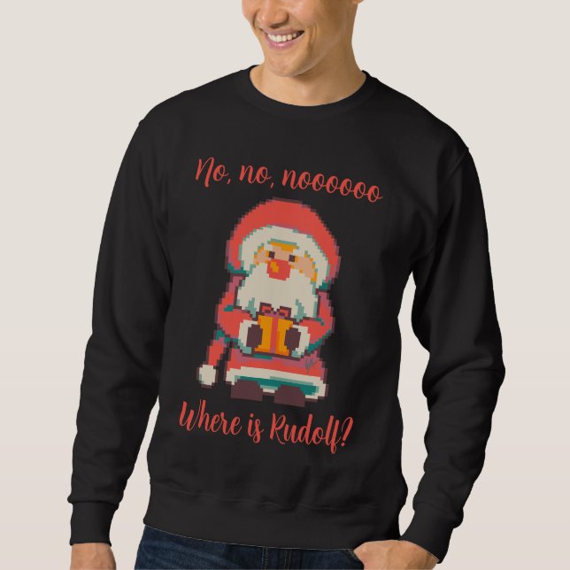 Santa Claus Ho, Ho, Pixelart, Pixel Art  Lång Ärmad Tröja (Framsida)