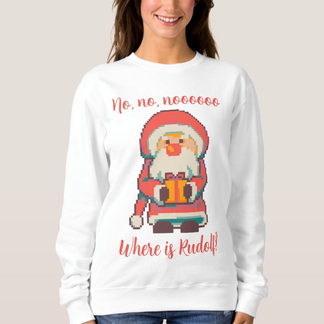 Santa  Claus Ho, Ho, Pixelart, Pixel Art  T Shirt (Framsida)