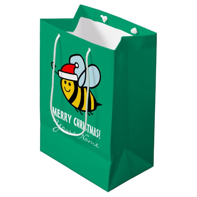 Santa Claus honey bee Christmas gift bag design (Framsidan Vinklad)