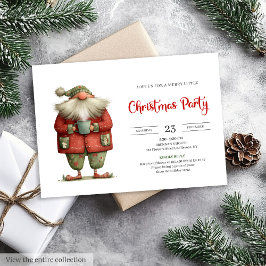 Santa Claus Humor Printable Red Green Party Invite Inbjudningar