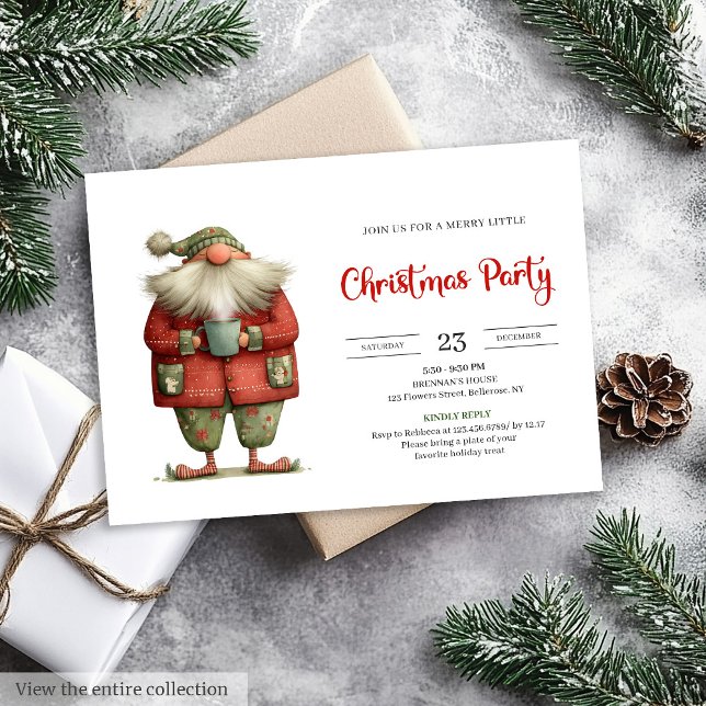 Santa Claus Humor Printable Red Green Party Invite Inbjudningar (Santa Claus Humor Printable Red Green Party Invite

)