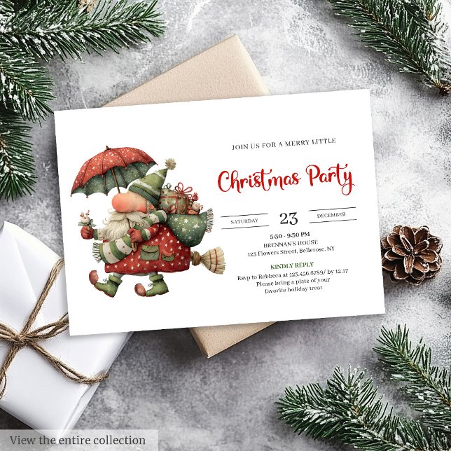 Santa Claus Humor Red Green Festive Printable  Inbjudningar (Santa Claus Humor Red Green Festive Printable Invitation

)