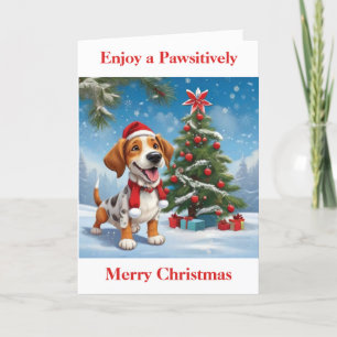 Santa Claus Hund Helgkort