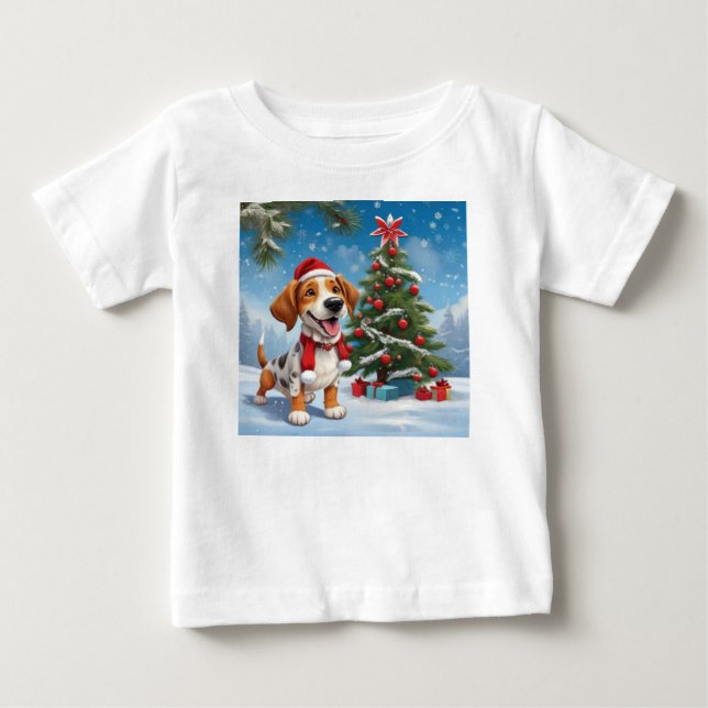 Santa Claus Hund Småbarn T-shirt (Framsida)