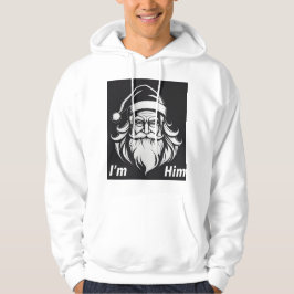 Santa Claus I'm Him Print Novelty Hoodie