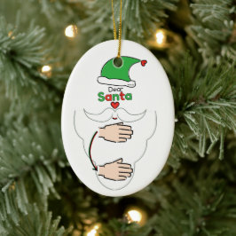 Santa Claus in American Sign Language Julgransprydnad Keramik