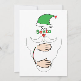 Santa Claus in American Sign Language Julkort