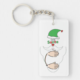 Santa Claus in American Sign Language Nyckelring