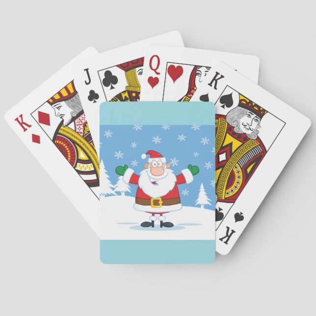 Santa Claus in Snowy Winter Scene Casinokort (Baksidan)