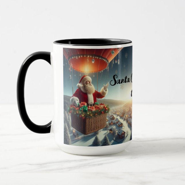 Santa Claus Is Coming To Town Christmas Coffee Mug Mugg (Vänster)