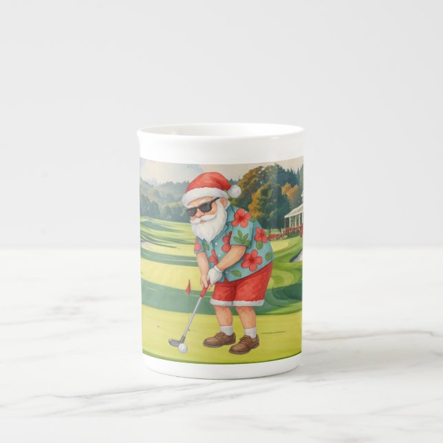 SANTA CLAUS is golfing Christmas Holiday  Benporslin Mugg (Framsidan)