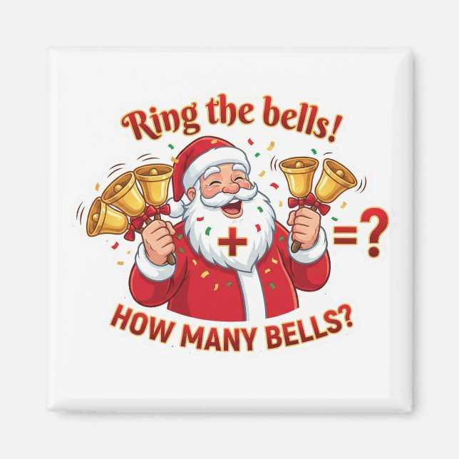 Santa Claus Jingle Bells Addition Math Game Magnet (Framsidan)