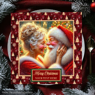 Santa & Claus jul Napkins Red Guld Pappersservett