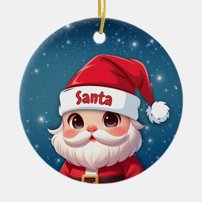 Santa Claus 🎅🎄 Julgransprydnad Keramik (Framsidan)