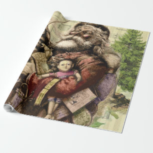 Santa Claus Klassisk Thomas Nast-illustration Presentpapper