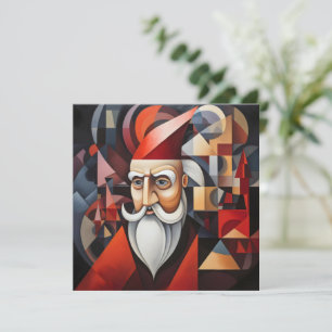 Santa Claus Kubism Julkort
