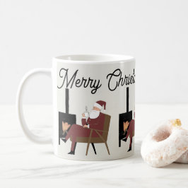 Santa Claus mug in front of the fireplace  Kaffemugg