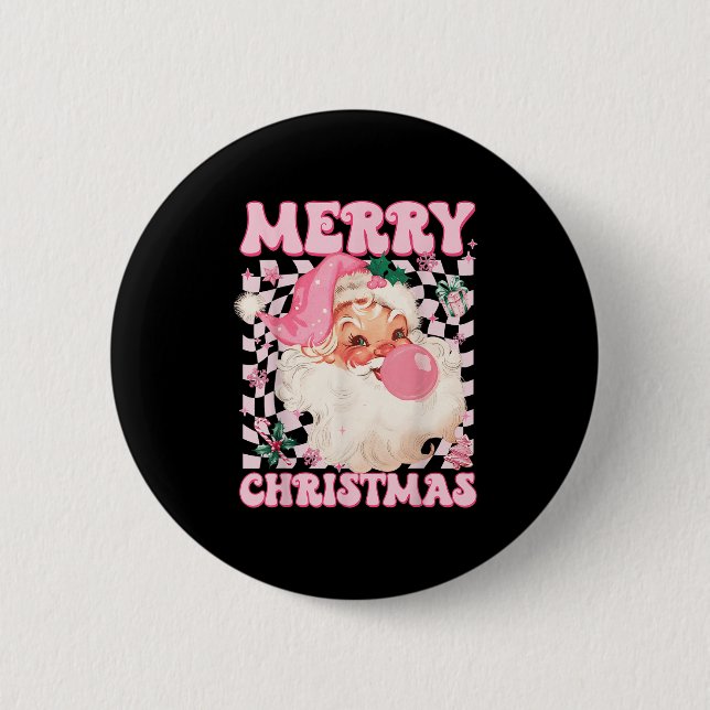 Santa Claus Nk Sungles Blowing Bubble Gum Christma Knapp (Framsida)