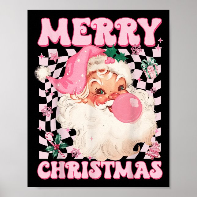 Santa Claus Nk Sungles Blowing Bubble Gum Christma Poster (Framsidan)