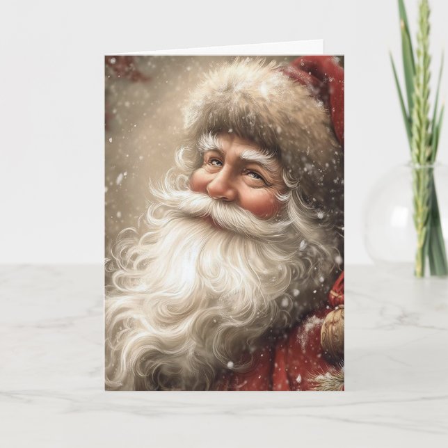Santa Claus Nostalgic Christmas Folded Kort (Framsida)