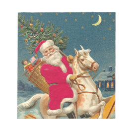 Santa Claus on a wooden horse Anteckningsblock