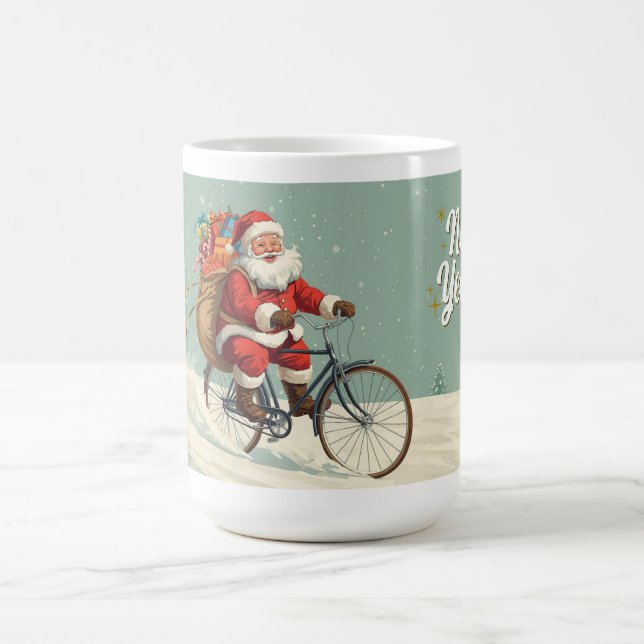  Santa Claus on Bicycle Christmas Mug Kaffemugg (Center)