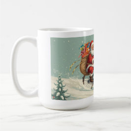 Santa Claus on Bicycle Christmas Mug Kaffemugg