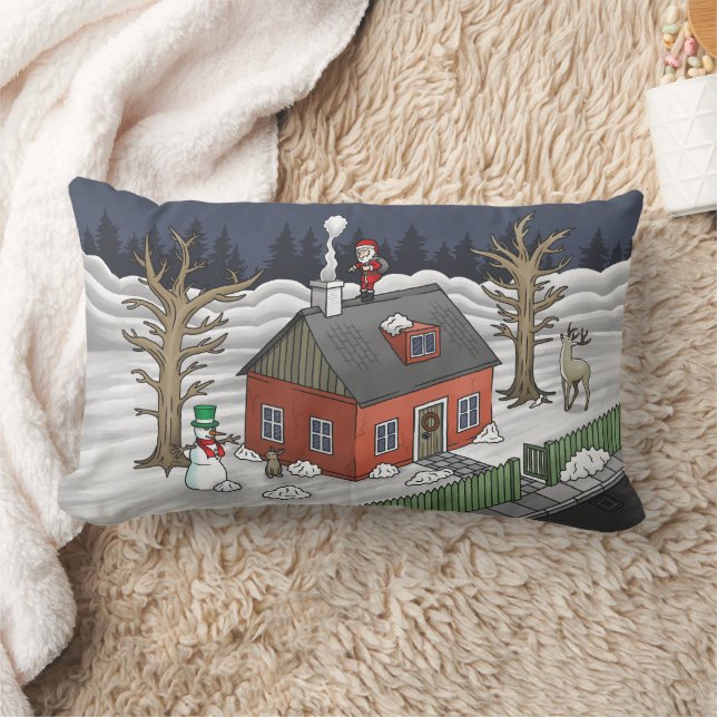 Santa Claus on Christmas Eve Lumbarkudde (Filt)