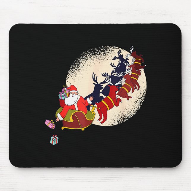 Santa Claus On Christmas Sleigh Pulled By Reindeer Musmatta (Framsidan)