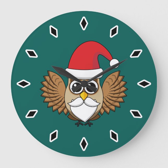Santa Claus Owl Stor Klocka (Framsida)
