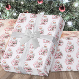 Santa Claus Pink Christmas Presentpapper