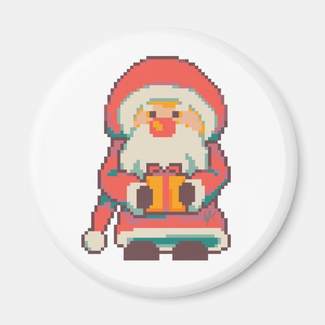 Santa Claus Pixelart, Pixel Art  Magnet (Framsidan)