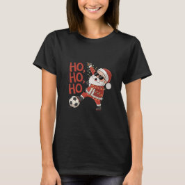 Santa Claus playing soccer with Christmas lights T Shirt