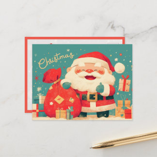 Santa Claus Preparing Christmas Gifts Vykort